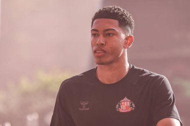 Sunderland 'dan Jobe Bellingham, 13 Mayıs 2025' te İngiltere 'nin Sunderland kentinde oynanan Sunderland-Coventry City maçında Gökyüzü İddia Şampiyonası yarı final maçına geldi.