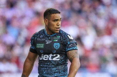 Leagh Leoparlarından Joe Ofahengaue, Betfred Süper Lig 11. Raundunda Wigan Warriors, Leigh Leopards 'a karşı Brick Community Stadyumu, Wigan, İngiltere, 16 Mayıs 2025