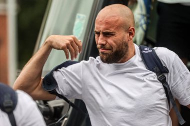 Warrington Wolves 'tan James Harrison, 18 Mayıs 2025' te Birleşik Krallık 'ın Wakefield Stadyumu' nda oynanan 11. Betfred Süper Lig karşılaşmasında Wakefield Trinity, Warrington Wolves 'a karşı.