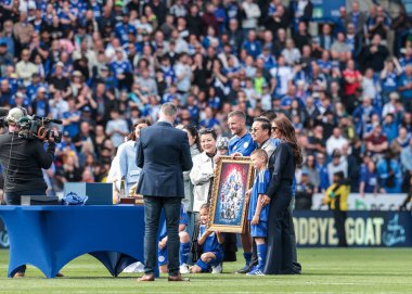 Leicester City 'den Jamie Vardy Premier League maçı sırasında Leicester City, King Power Stadyumu' nda Ipswich Town 'a karşı, 18 Mayıs 202