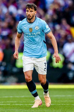 Manchester City 'den Ruben Dias, 17 Mayıs 202' de İngiltere 'nin Wembley Stadyumu' nda oynanan ve Manchester City 'ye karşı oynanan Uluslararası Kupa Finali' nde maç yapıyor.