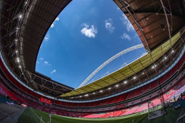 Wembley Stadyumu 'nun, 17 Mayıs 202 tarihinde Wembley, Londra' da oynanan ve Manchester City 'ye karşı oynanan FA Cup final maçı öncesinde genel bir görüntüsü.