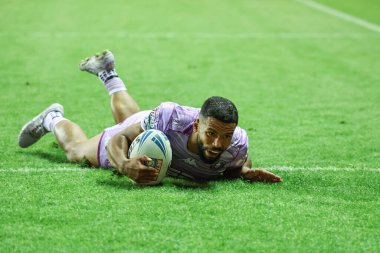 Wigan Warriors 'dan Kruise Leeming, İngiltere' nin Wigan şehrinde 16 Mayıs 2025 'te oynanan The Brick Community Stadyumu' nda Wigan Warriors 'a karşı oynadığı 11.