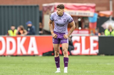 Warrington Wolves 'tan Zack Gardner 11. Betfred Süper Lig karşılaşmasında Wakefield Trinity, Warrington Wolves' a karşı DIY Kitchens Stadyumu, Wakefield, İngiltere, 18 Mayıs 202