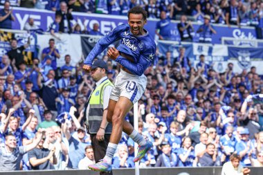 Everton 'dan Iliman Ndiaye, 18 Mayıs 2025' te Goodison Park, Liverpool, İngiltere 'de oynanan Premier League maçında Everton' a karşı Southampton maçında 2-0 'lık galibiyet golünü kutluyor.