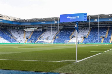 18 Mayıs 202 'de King Power Stadyumu' nda Leicester City ile Ipswich Town arasındaki Premier League karşılaşması öncesinde King Power Stadyumu 'nun genel bir görüntüsü.