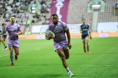 Wigan Warriors 'dan Kruise Leeming, İngiltere' nin Wigan şehrinde 16 Mayıs 2025 'te oynanan The Brick Community Stadyumu' nda Wigan Warriors 'a karşı oynadığı 11.