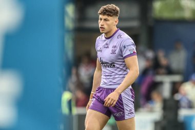 Warrington Wolves 'tan Zack Gardner 11. Betfred Süper Lig karşılaşmasında Wakefield Trinity, Warrington Wolves' a karşı DIY Kitchens Stadyumu, Wakefield, İngiltere, 18 Mayıs 202