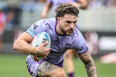 Warrington Wolves 'tan Connor Wrench, 18 Mayıs 2025' te Birleşik Krallık 'ın Wakefield şehrinde oynanan 11. Betfred Süper Lig karşılaşmasında Wakefield Trinity vs Warrington Wolves' a karşı oynuyor.