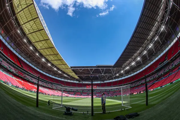 Wembley Stadyumu 'nun, 17 Mayıs 202 tarihinde Wembley, Londra' da oynanan ve Manchester City 'ye karşı oynanan FA Cup final maçı öncesinde genel bir görüntüsü.