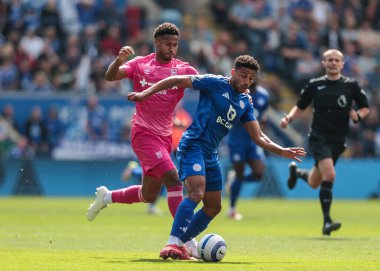 Leicester City 'den James Justin 18 Mayıs 2025' te King Power Stadyumu 'nda Leicester City ile Ipswich Town arasında oynanan Premier League maçı sırasında hareket halindeydi.