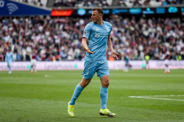 Nottingham Ormanı 'ndan Chris Wood 18 Mayıs 2025' te Londra 'daki Londra Stadyumu' nda oynanan Premier League maçı sırasında tepki gösterdi.