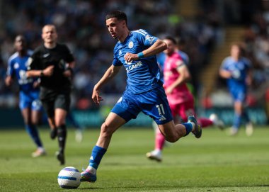 Leicester City 'den Bilal El Khannouss Premier League maçı sırasında Leicester City, King Power Stadyumu' nda Ipswich Town 'a karşı, 18 Mayıs 2025