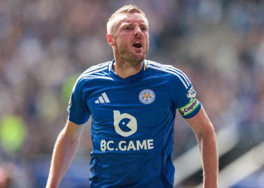 Leicester City 'den Jamie Vardy, 18 Mayıs 2025' te King Power Stadyumu 'nda oynanan Premier League maçında Leicester City-Ipswich Town maçında 1-0' lık galibiyetini kutluyor.