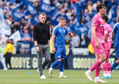 Kieran McKenna Ipswich Şehir Yöneticisi Premier Lig maçı sırasında Leicester City, King Power Stadyumu 'nda Ipswich Town' a karşı, 18 Mayıs 2025