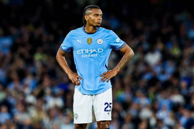 Manchester City 'den Manuel Akanji, 20 Mayıs 2025' te Etihad Stadyumu 'nda oynanan Premier League maçında tepki gösterdi.