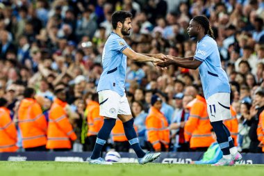 Manchester City 'den Ilkay Gundogan, 20 Mayıs 2025' te Etihad Stadyumu 'nda oynanan Premier League maçında Jeremy Doku' nun yerini aldı.