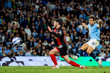 Manchester City 'den Nico Gonzalez Premier League maçında 3-0 öne geçiyor. Manchester City, Etihad Stadyumu' nda Bournemouth 'a karşı, 20 Mayıs 2025