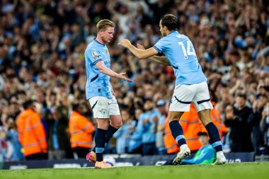 Manchester City 'den Kevin De Bruyne, 20 Mayıs 202' de Etihad Stadyumu 'nda oynanan Premier League maçında Nico Gonzalez' in evinde son kez sahadan ayrılıyor.