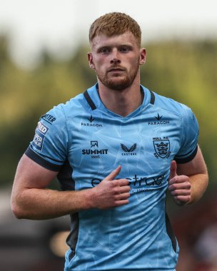 Hull FC 'den Harvey Barron, Betfred Süper Lig 12. raundunda Leigh Leopards, Hull FC' ye karşı Leigh Spor Köyü, Leigh, İngiltere, 22 Mayıs 2025