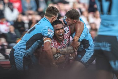 Leigh Leigh Leapords takımından Joe Ofahengaue, 22 Mayıs 2025 'te Leigh Spor Köyü, Leigh, İngiltere' de oynanan 12.