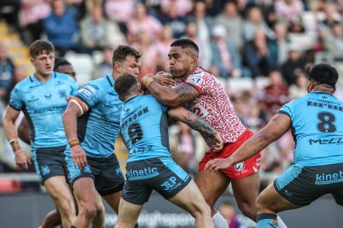 Leigh Leigh Leapords takımından Joe Ofahengaue, 22 Mayıs 2025 'te Leigh Spor Köyü, Leigh, İngiltere' de oynanan 12.