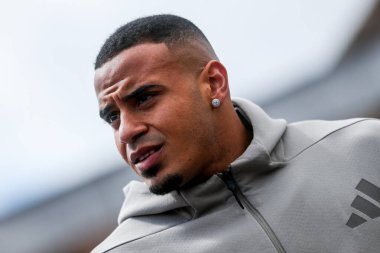 Nottingham Ormanı 'ndan Murillo Santiago Premier League maçından önce Nottingham Forest Chelsea' ye karşı City Ground, Nottingham, İngiltere 'de 25 Mayıs 2025' te City Ground 'a vardı.