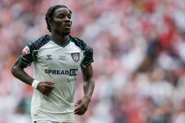 Sunderland takımından Eliezer Mayenda 24 Mayıs 2025 'te Wembley Stadyumu' nda Sheffield United ile Sunderland arasında oynanan final maçında