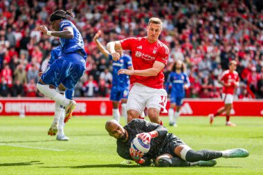 Chelsea 'den Robert Sanchez Premier Lig maçında Nottingham Forest Chelsea' ye karşı City Ground, Nottingham, İngiltere 'de 25 Mayıs 2025' te bir kurtarış yaptı.