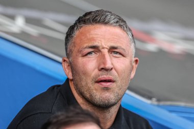 Sam Burgess Warrington Wolves 'un baş antrenörü 12. Betfred Süper Lig karşılaşmasında Warrington Wolves, Hull KR' a karşı Halliwell Jones Stadyumu, Warrington, Birleşik Krallık, 23 Mayıs 2025