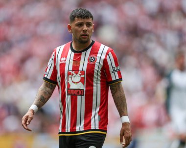 Sheffield United takımından Gustavo Hamer 24 Mayıs 2025 'te Wembley Stadyumu' nda Sheffield United ile Sunderland arasındaki final maçında