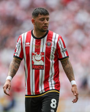 Sheffield United takımından Gustavo Hamer 24 Mayıs 2025 'te Wembley Stadyumu' nda Sheffield United ile Sunderland arasındaki final maçında