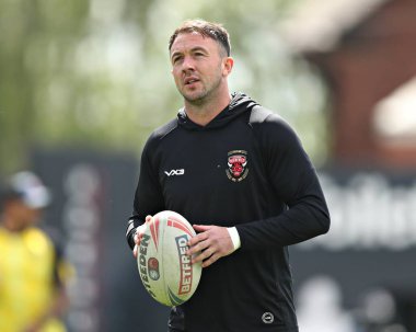 Salford Red Devils 'den Ryan Brierley Betfred Süper Lig karşılaşmasından önce Wakefield Trinity, Salford Red Devils' e karşı DIY Kitchens Stadyumu, Wakefield, İngiltere, 25 Mayıs 2025