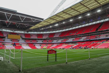 Wembley Stadyumu, 24 Mayıs 2025 'te Wembley Stadyumu' nda Sheffield United ile Sunderland arasındaki final maçı öncesinde genel olarak izleniyor.