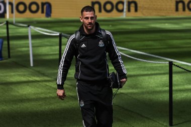 Newcastle United takımından Martin Dbravka, 25 Mayıs 2025 'te İngiltere' deki St. James 's Park, Newcastle' da oynanan Premier League maçı sırasında geldi.