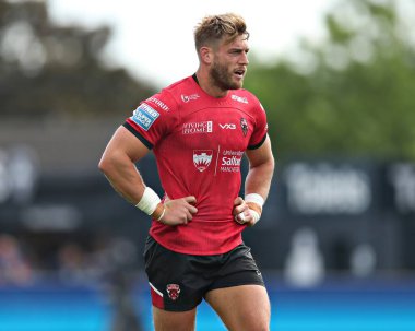 Salford Red Devils 'den Jack Ormonroyd Betfred Süper Lig maçı sırasında Wakefield Trinity, Salford Red Devils' e karşı DIY Kitchens Stadyumu, Wakefield, Birleşik Krallık, 25 Mayıs 2025