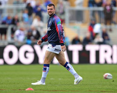 Wakefield Trinity 'den Max Jowitt Betfred Süper Lig karşılaşmasından önce Wakefield Trinity, Salford Red Devils' e karşı DIY Kitchens Stadyumu, Wakefield, Birleşik Krallık, 25 Mayıs 2025