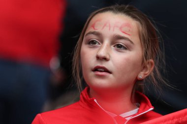 Charlton Athletic taraftarları 25 Mayıs 2025 'te Londra' daki Wembley Stadyumu 'nda Charlton Athletic ile Leyton Orient arasında oynanan final maçı sırasında