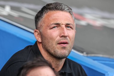 Sam Burgess Warrington Wolves 'un baş antrenörü 12. Betfred Süper Lig karşılaşmasında Warrington Wolves, Hull KR' a karşı Halliwell Jones Stadyumu, Warrington, Birleşik Krallık, 23 Mayıs 2025