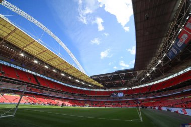 Wembley Stadyumu 'nun Wembley Stadyumu' nun Wembley Stadyumu 'nda oynanan Charlton Athletic - Leyton Orient maçı öncesinde 25 Mayıs 2025