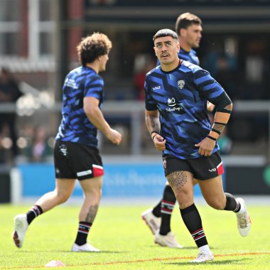 Salford Red Devils 'den Tiaki Chan Betfred Süper Lig karşılaşmasından önce Wakefield Trinity, Salford Red Devils' e karşı DIY Kitchens Stadyumu, Wakefield, İngiltere, 25 Mayıs 2025