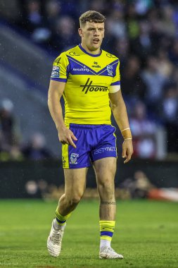 Warrington Wolves takımından Josh Thewlis, Betfred Süper Lig karşılaşmasında Warrington Wolves, Hull KR 'a karşı Halliwell Jones Stadyumu, Warrington, Birleşik Krallık, 23 Mayıs 2025