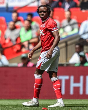 Charlton Athletic takımından Tyreece Campbell 25 Mayıs 2025 'te Wembley Stadyumu' nda Charlton Athletic ile Leyton Orient arasında oynanan final maçında
