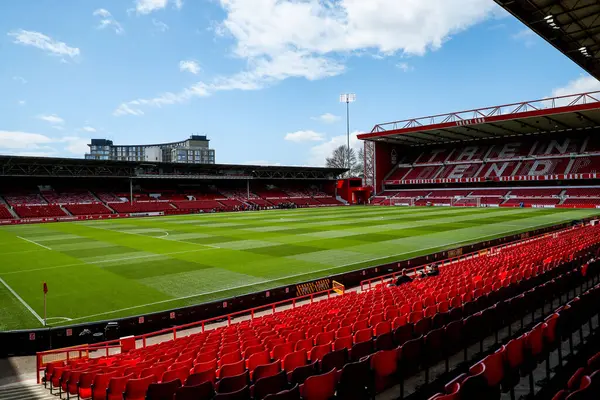 Premier Lig maçından önce Nottingham Forest Chelsea 'ye karşı City Ground, Nottingham, İngiltere' de 25 Mayıs 2025 'te oynanan maçın genel görünümü.
