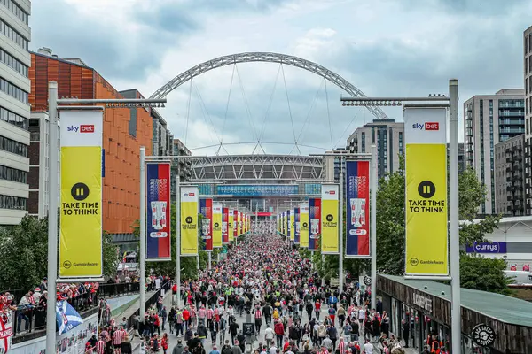 Wembley, 24 Mayıs 2025 'te Wembley Stadyumu' nda Sheffield United 'ın Sunderland' a karşı oynadığı Gökyüzü İddia Şampiyonası Playoff Finali 'nin önünde.