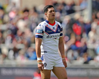 Wakefield Trinity 'den Isaiah Vagana Betfred Süper Ligi karşılaşmasından önce Wakefield Trinity, DIY Kitchens Stadyumu' nda Salford Red Devils 'e karşı, 25 Mayıs 2025