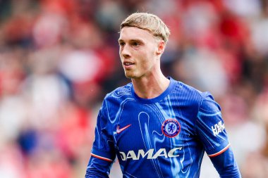 Chelsea 'den Cole Palmer, Nottingham Forest' a karşı Chelsea City Ground, Nottingham, İngiltere 'de 25 Mayıs 2025' te oynanan Premier League karşılaşmasında görülüyor.