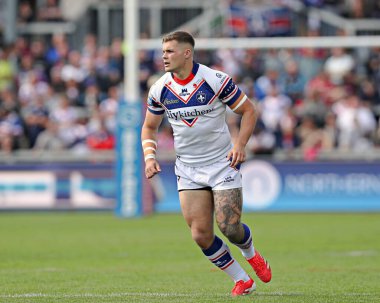 Wakefield Trinity 'den Cameron Scott Betfred Süper Lig maçı sırasında Wakefield Üçlemesi, DIY Kitchens Stadyumu' nda Salford Red Devils 'e karşı, 25 Mayıs 2025