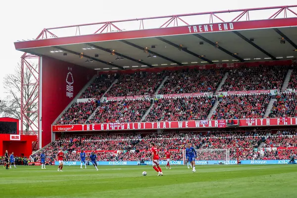 Premier Lig maçı Nottingham Forest 'ın Chelsea' ye karşı oynadığı City Ground, Nottingham, İngiltere maçının genel görünümü, 25 Mayıs 2025