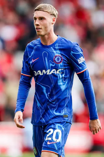 Chelsea 'den Cole Palmer, Nottingham Forest' a karşı Chelsea City Ground, Nottingham, İngiltere 'de 25 Mayıs 2025' te oynanan Premier League karşılaşmasında görülüyor.